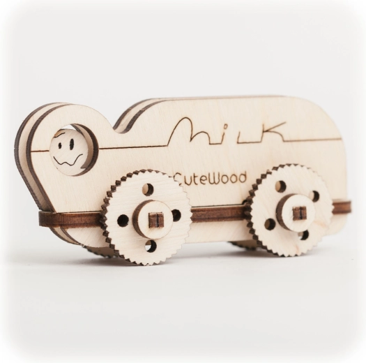 CuteWood ξύλινο 3D παζλ φορτηγό με γάλα