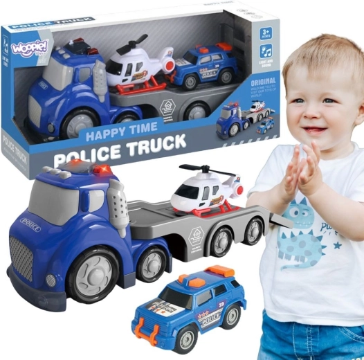 Μπλε αστυνομικό ρυμουλκό Woopie City Truck με φωτεινά και ηχητικά εφέ