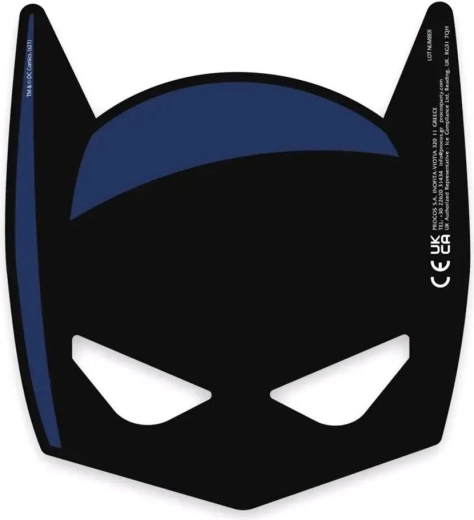 Αποκριάτικη χάρτινη μάσκα Batman - σετ 6 τεμ.