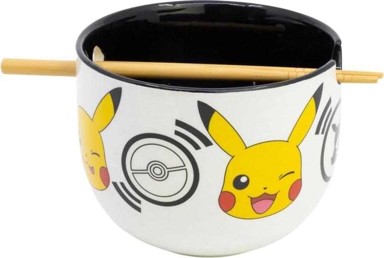 Μπολ ράμεν Pokémon με ξυλάκια black logos σε δωροκουτί - 1 τεμάχιο