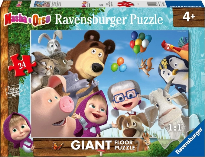 Ravensburger γιγάντιο παζλ δαπέδου Μάσα και ο Αρκούδος (24 κομμάτια)