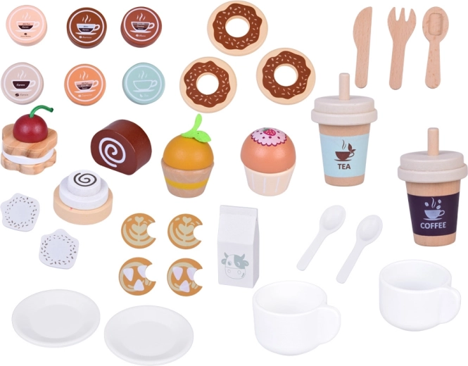 Πλήρης καφετέρια με ποτηράκια για τον δρόμο και γάλα