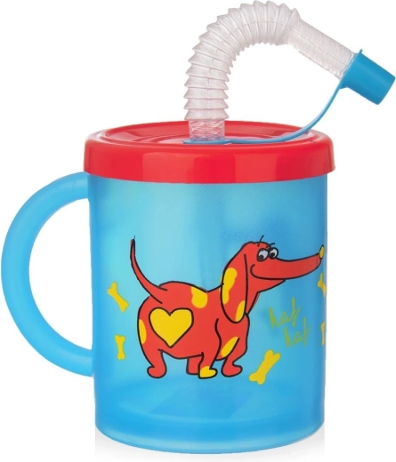 Παιδικό ποτηράκι με καλαμάκι σκύλος 260 ml