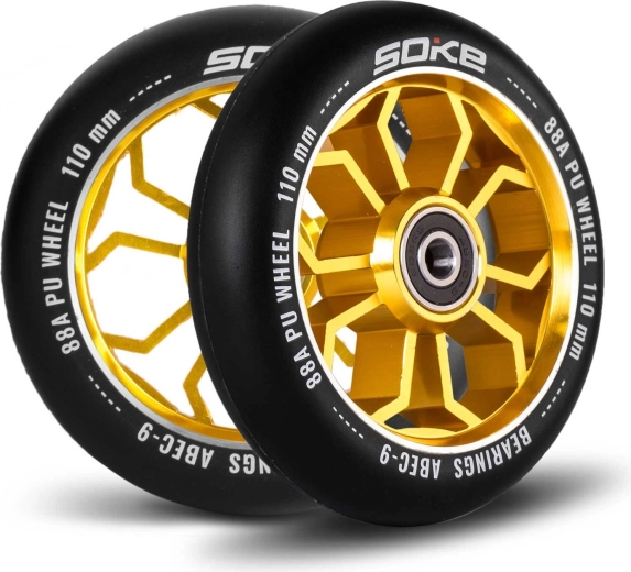Ρόδες Soke για πατίνι 110 mm χρυσές 2 τεμ