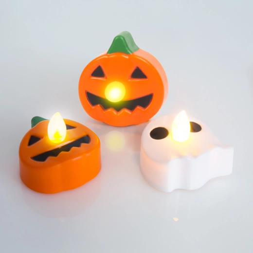 LED ρεσώ για το Halloween σε σχήμα κολοκύθας και φαντάσματος – 3 τεμάχια