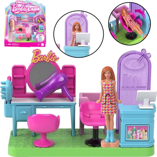 Barbie Mini BarbieLand - Κομμωτήριο με κινούμενη μίνι κούκλα Barbie