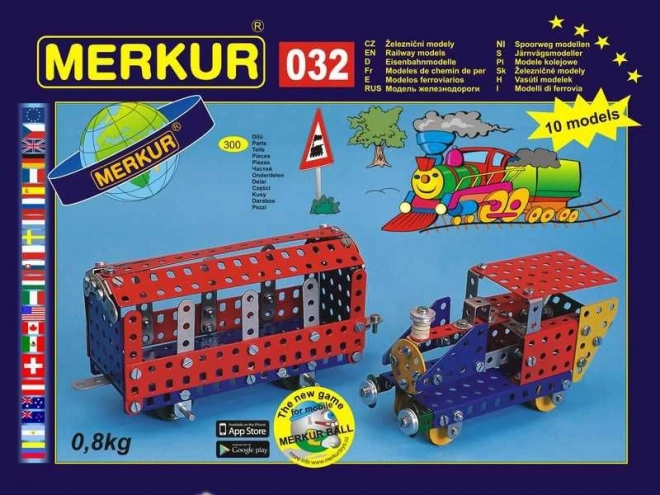 Κατασκευαστικό σετ Merkur 032 – σιδηροδρομικά μοντέλα, 10 μοντέλα, 300 κομμάτια