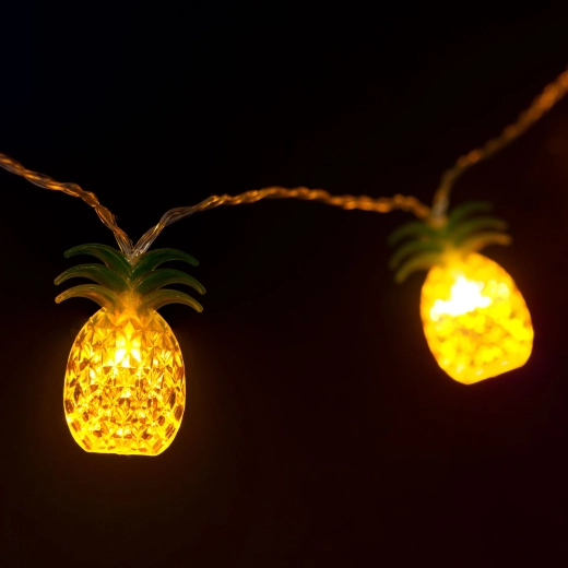 Φωτιζόμενη αλυσίδα LED με ανανάδες, 1,65 m, 10 LED, θερμό λευκό
