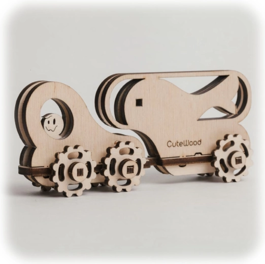 CuteWood ξύλινο 3D παζλ Ιχθυοφόρο άρμα