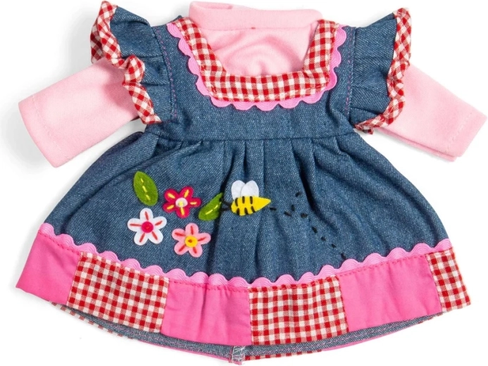Bigjigs Toys τζιν φόρεμα με ροζ τελείωμα για κούκλα 34 cm