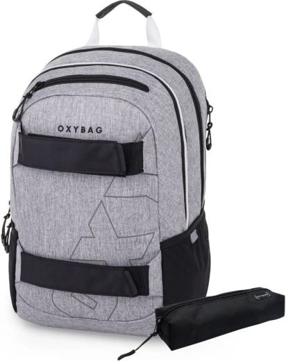 Φοιτητικό σακίδιο και κασετίνα Oxybag Sport Grey Melange