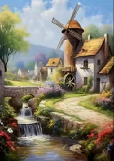 Norimpex διαμαντένια ζωγραφική Μύλος 30 × 40 cm