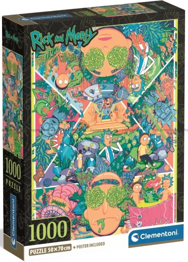 Παζλ CLEMENTONI Rick and Morty – ψυχεδελικό κολάζ 1000 κομματιών