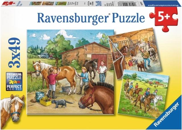 Παζλ Ravensburger Ημέρα με τα άλογα 3×49 κομμάτια