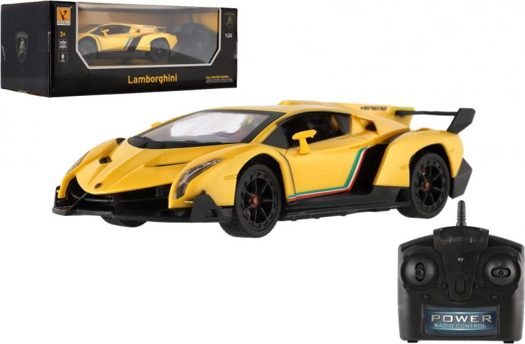 RC αυτοκίνητο Lamborghini 1:24 με φώτα 2,4 GHz, κίτρινο