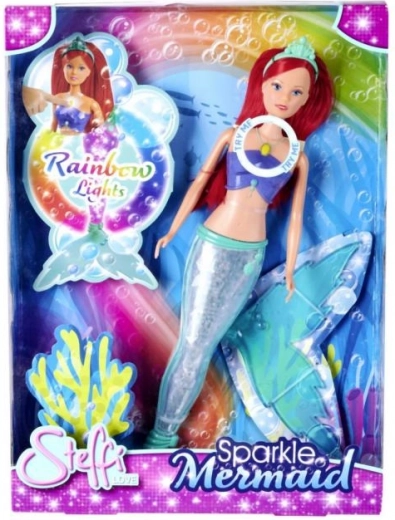 Κούκλα Steffi Θαλάσσια Νεράιδα Sparkle με ουρά φωτισμού ουράνιου τόξου