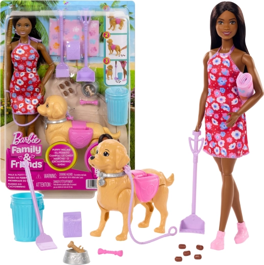 Barbie Brooklyn σετ για βόλτα με κουταβάκι και αξεσουάρ