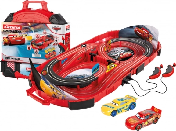 Πίστα αυτοκινήτων Carrera Speed Arena Disney Cars 2,77 m σε φορητή βαλιτσούλα