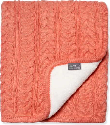 Vinter & bloom διπλής όψης κουβέρτα Cuddly Soft Coral για καρότσι και κούνια