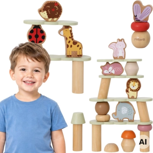 VIGA PolarB Forest Friends ξύλινο παιχνίδι ισορροπίας με ζωάκια