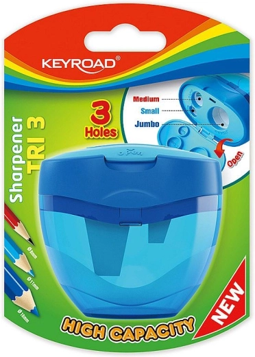 Ξύστρα Keyroad Tri Plus με δοχείο μεγάλης χωρητικότητας, 3 οπές