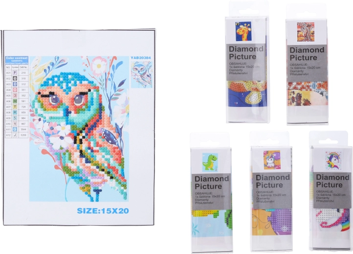 Δημιουργικό σετ diamond painting 15 × 20 cm – μίξη μοτίβων