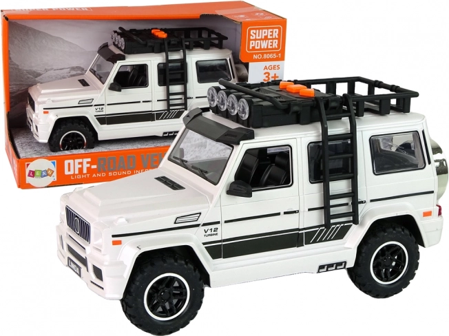 Λευκό off-road αυτοκινητάκι με μπαταρίες, φώτα και ήχους
