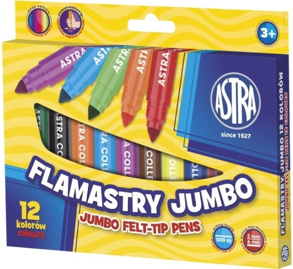 Μαρκαδόροι jumbo ASTRA 12 τεμ.