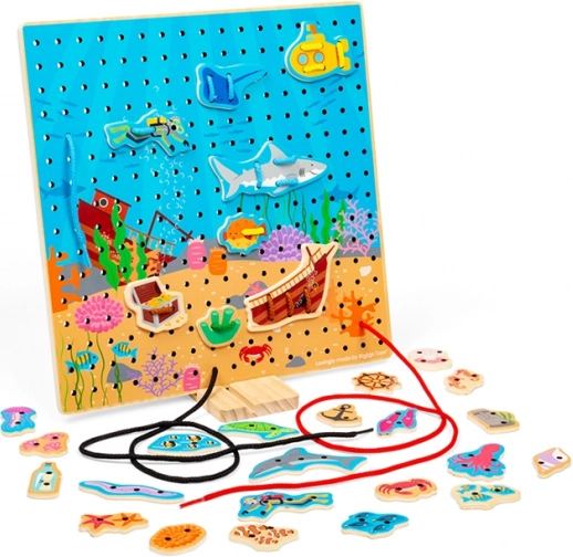 Bigjigs Toys πίνακας περάσματος κορδονιών – υποθαλάσσιος κόσμος