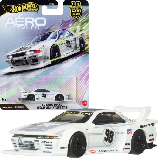 Hot Wheels Premium εμβληματικά αυτοκίνητα Aero Styles LB-Kaido Works Nissan R32 Skyline GT-R 1:64