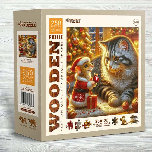 WOODEN CITY ξύλινο παζλ γάτα και ποντίκι 250 κομμάτια