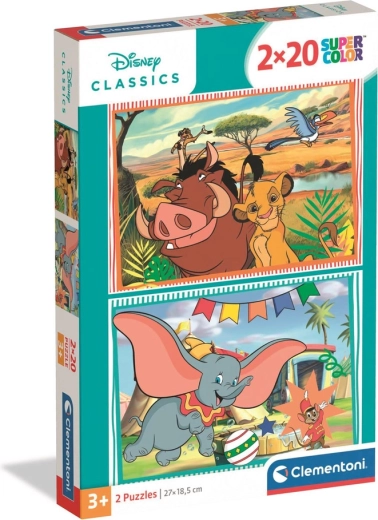 Παζλ 2x20 Super Color DISNEY CLASSICS – Ο ΒΑΣΙΛΙΑΣ ΤΩΝ ΛΙΟΝΤΑΡΙΩΝ και DUMBO Clementoni