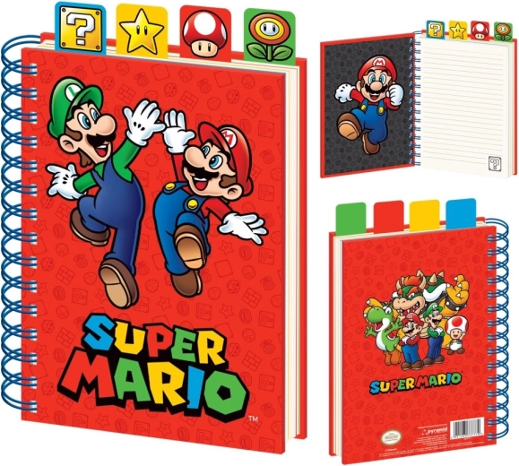 Super Mario σπιράλ μπλοκ A5 με διαχωριστικά