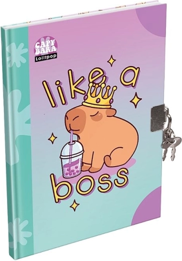 Μυστικό ημερολόγιο LizzyCard A5 Capybara με λουκέτο