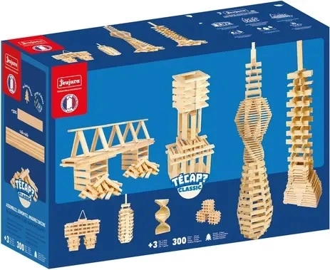 Ξύλινο σετ κατασκευών Jeujura Técap Classic, 300 τεμάχια