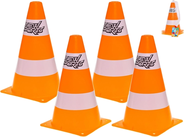 Σετ πλαστικών κώνων σήμανσης 24 cm (4 τεμ.)