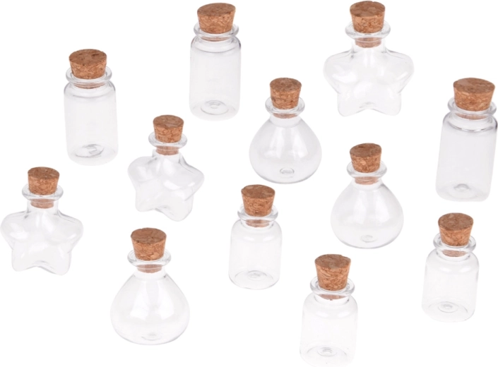 12 διαμορφωμένα μίνι μπουκαλάκια με φελλό