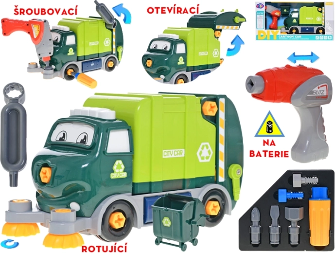Συναρμολογούμενο απορριμματοφόρο με μπαταριοκίνητο δραπανοκατσάβιδο 31 εκ.