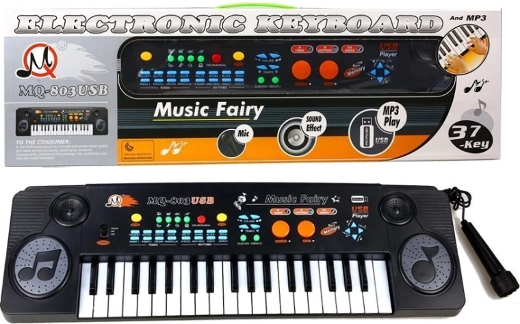 Παιδικό keyboard με μικρόφωνο, 37 πλήκτρα, USB και MP3