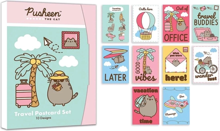 Σετ καρτ ποστάλ Pusheen – 10 τεμ. σε κουτί δώρου