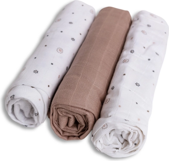 BabyMatex μπαμπού πάνες 70 × 70 cm αστεράκια (3 τεμ.)
