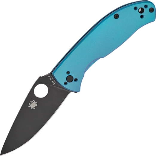 Αναδιπλούμενο μαχαίρι Spyderco Tenacious Blue, λαβή τιτανίου, μαύρη λεπίδα 8,5 cm