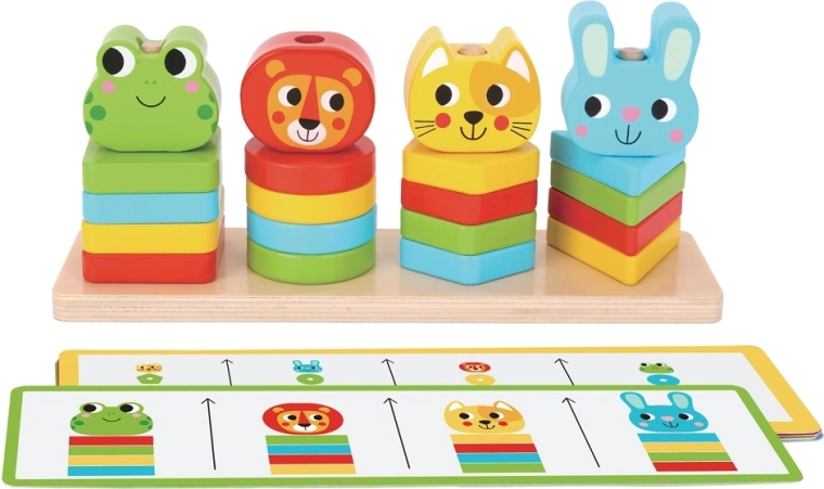 Ξύλινο παιχνίδι στοίβαξης Ζωικοί φίλοι 2Kids