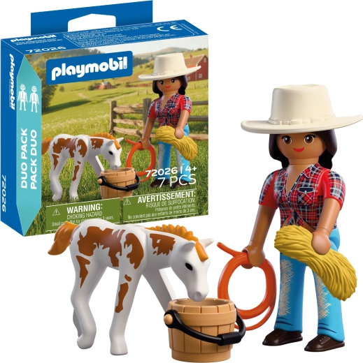 Playmobil Duo Pack καουμπόισσα με πουλάρι και αξεσουάρ