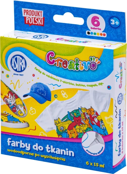 ASTRA CREATIVO χρώματα για ύφασμα 6×15 ml