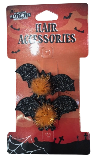 Αποκριάτικα κλιπ μαλλιών νυχτερίδες Halloween - 2 τεμ.