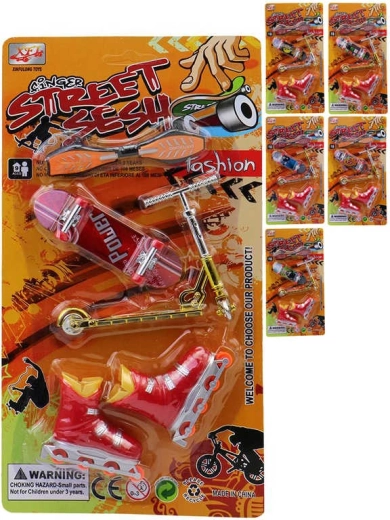 Σετ finger skate με skateboard, πατίνια και σκούτερ - 1 τεμάχιο