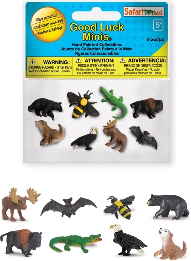 Άγρια Αμερική – Safari Ltd. Good Luck Minis funpack (8 μίνι φιγούρες)