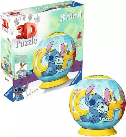 3D παζλ σφαίρα DISNEY Stitch 72 κομμάτια σε βάση