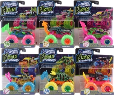 Hot Wheels Monster Trucks neon smashers - 1 τεμ.